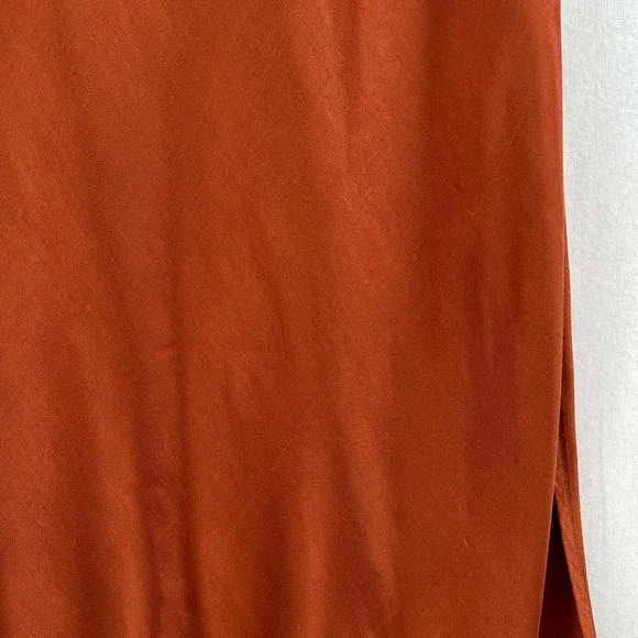 ENZA COSTA Dress Womens XS 0 Rust Satin Bias Slip Maxi Spaghetti Strap NWOT - Picture 13 of 16
